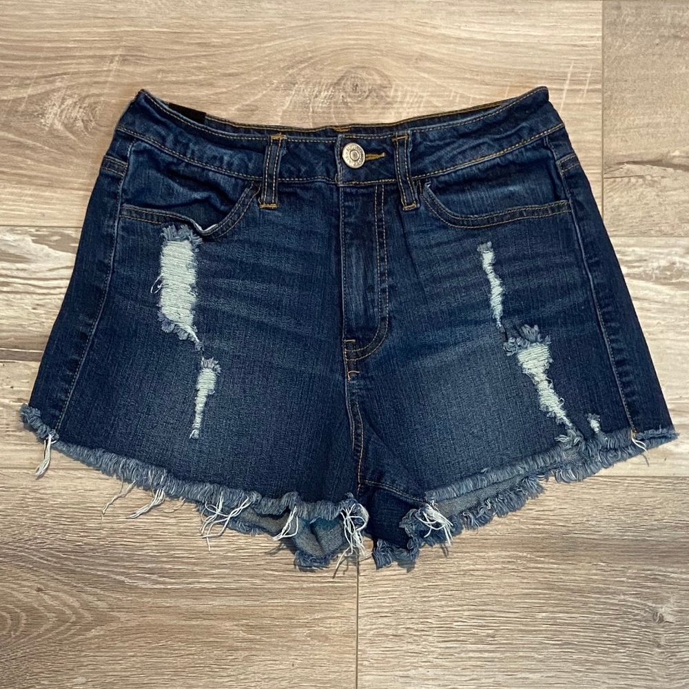 Almost Famous Destroyed Jean Shorts - Picture 2 of 7